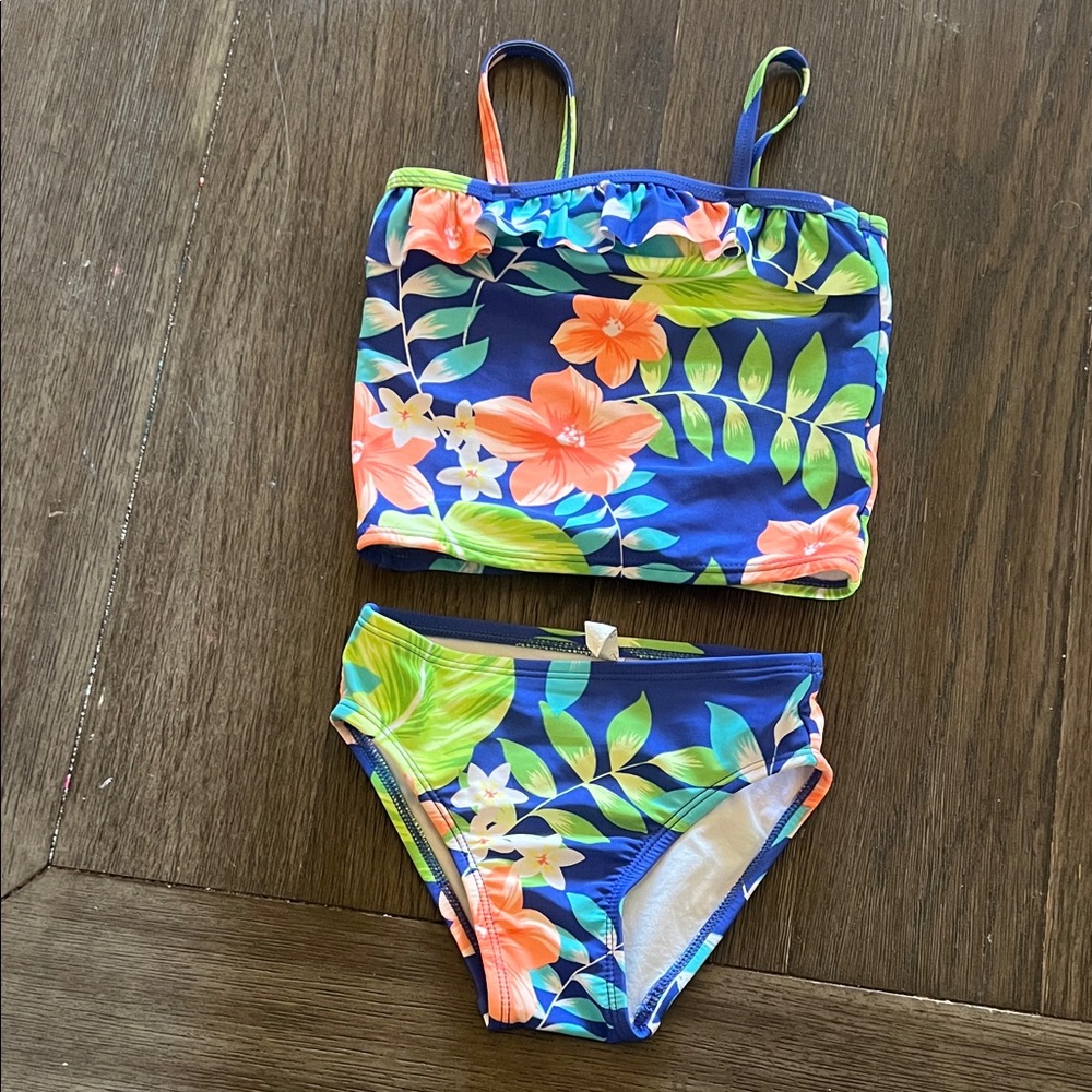 The Children's Place Blue and Orange Floral Bikini